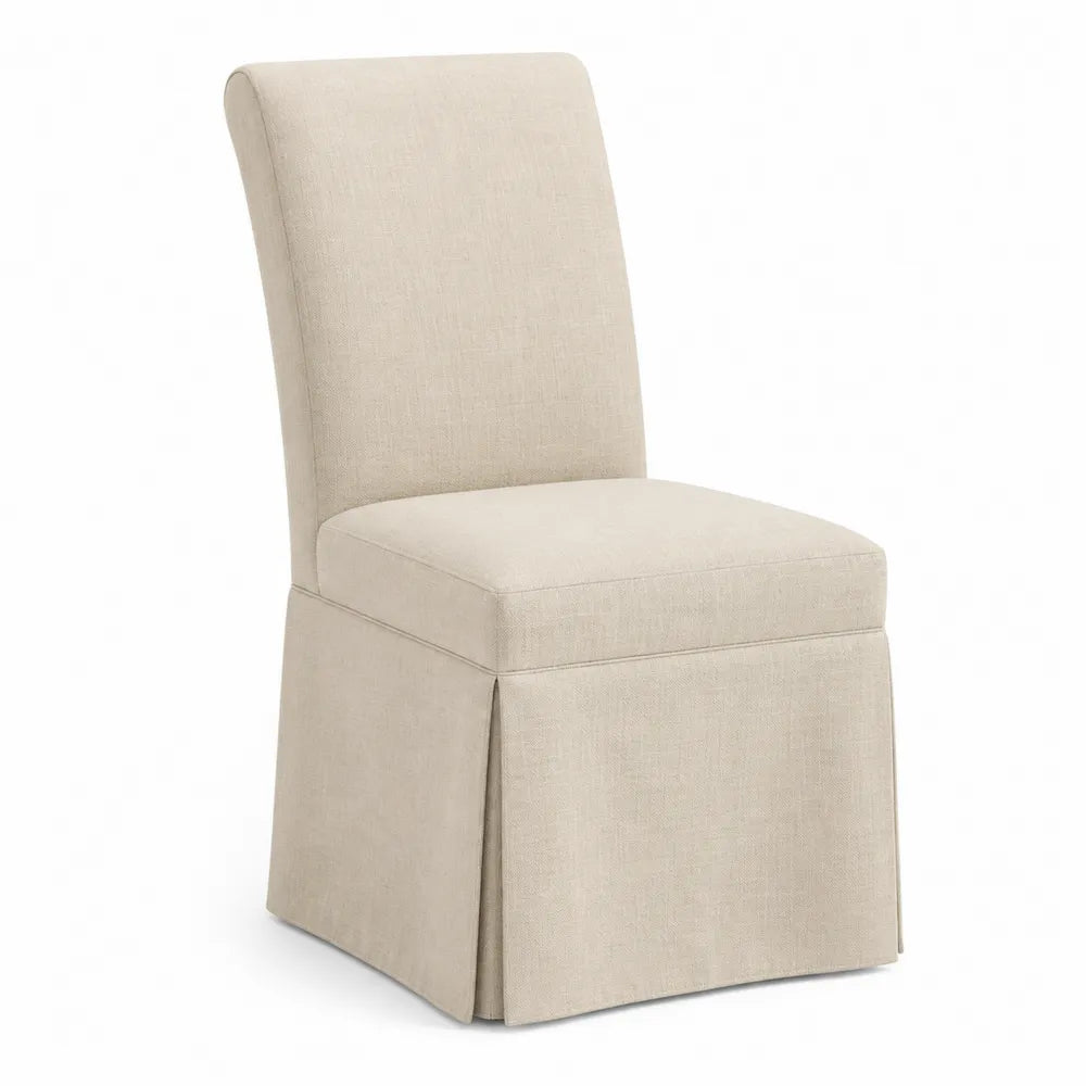 Esszimmerstuhl Leinenbezug Holzrahmen Beige