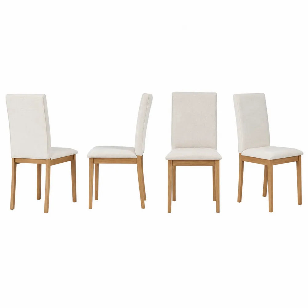 Esszimmerstühle 4er-Set Eiche Polyester Beige