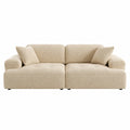 Modulares Sofa Beige Bouclé-Stoff