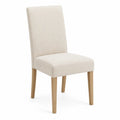Esszimmerstuhl Stoff Eichenholz Beige