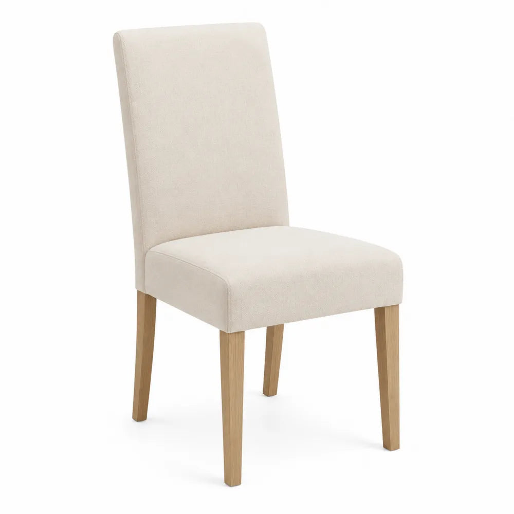 Esszimmerstuhl Stoff Eichenholz Beige