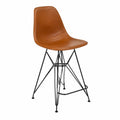 Barhocker Polyurethan Lederoptik Braun Stahl 100cm