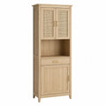 Hoher Holzschrank mit Rattangewebe 180cm x 60cm x 40cm