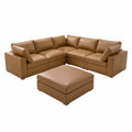 Modulares Ledersofa Set L-Form Braun