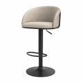 Barhocker Beige Höhenverstellbar Drehbar Metall