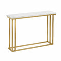 Konsolentisch mit Marmoroptik und goldenem Gestell