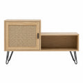 Sideboard aus Eichenholz mit Rattan-Tür und Metallbeinen, 120x40x60cm