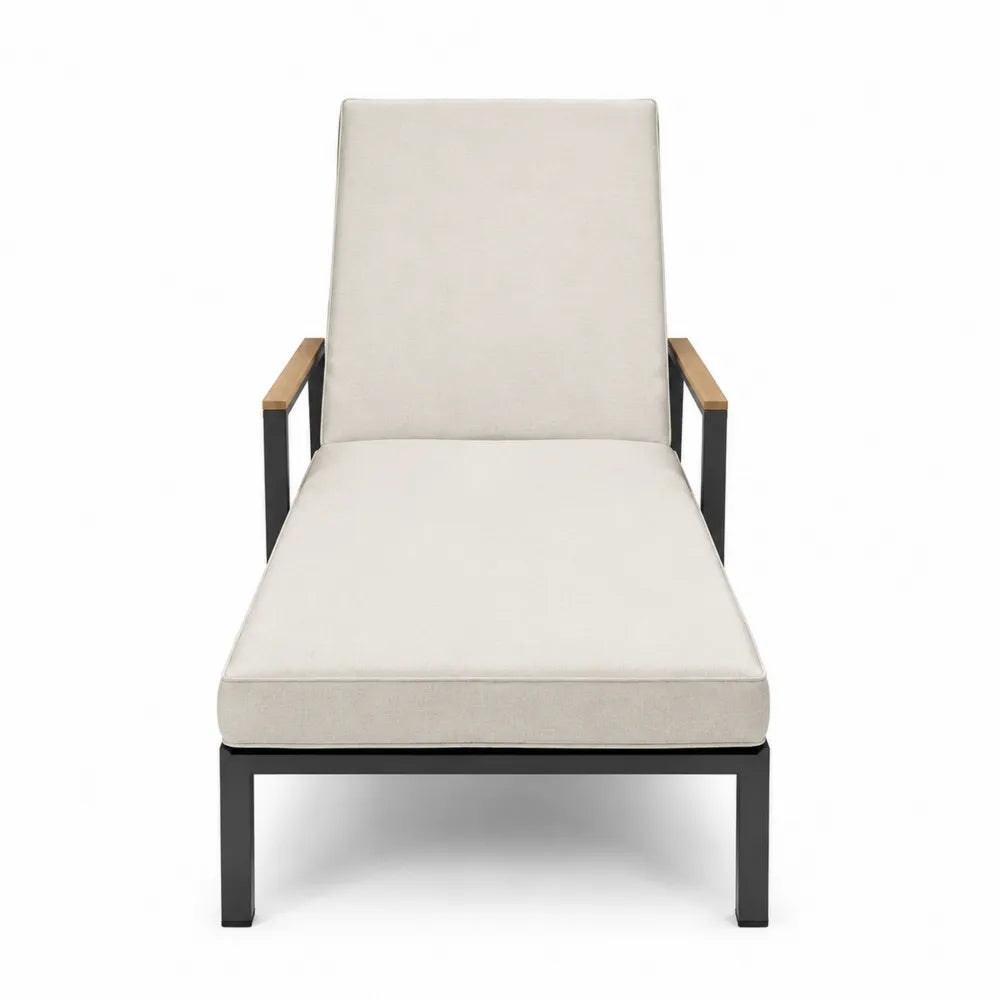Gartenliege Aluminiumrahmen Beige Polyesterpolster