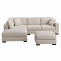 Modulares Sofa Set Beige Stoff L-Form 300cm