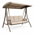 Metall-Gartenschaukel mit Baldachin Beige 180 x 120 x 170 cm