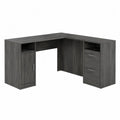 Eckschreibtisch Holz Grau mit Schubladen 140x140x75 cm