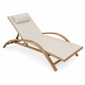 Gartenliege Teakholz Textilene Beige 200 cm