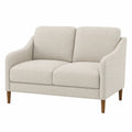 Zweisitzer-Sofa Stoff Eichenfüße Beige 145x80x85 cm