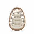 Hängesessel aus Polyrattan mit Kissen Beige