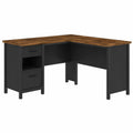 L-förmiger Eckschreibtisch MDF Schwarz 140cm