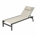 Verstellbare Sonnenliege Aluminium Beige Textilene
