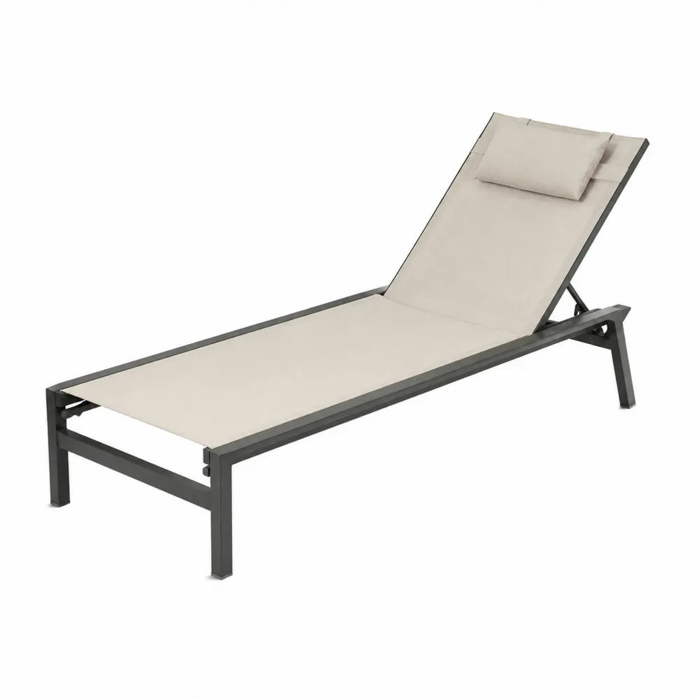 Verstellbare Sonnenliege Aluminium Beige Textilene