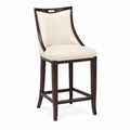 Barhocker Leder Creme Massivholz 110 cm
