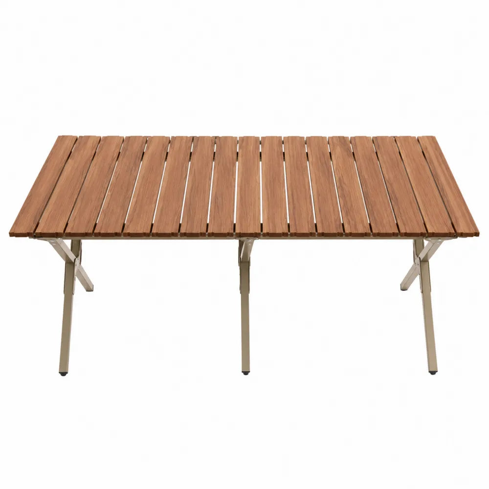 Rechteckiger Tisch aus Akazienholz und Metall 120x60x75cm