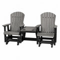 Garten Adirondack Stuhl Set Kunststoff Grau Schwarz 2-Sitzer
