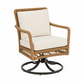 Gartenstuhl mit Stahlrahmen und PE-Rattan, Beige Kissen