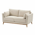 2-Sitzer Sofa Baumwollcord Beige Holzbeine