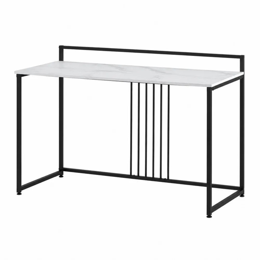 Schreibtisch mit MDF in Marmoroptik und Metallrahmen, 120x60x75cm
