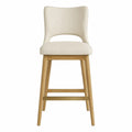 Holzstuhl mit Baumwollpolsterung Eiche Beige 90 cm