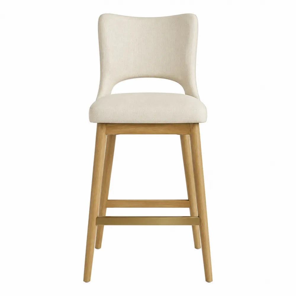 Holzstuhl mit Baumwollpolsterung Eiche Beige 90 cm