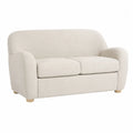 Zweisitzer Sofa aus Baumwollmischgewebe mit Holzbeinen Beige 150 cm