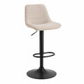Polyesterstoff Barhocker mit Stahlrahmen in Beige