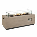 Feuerstelltisch aus Holzoptik mit Sicherheitsglas 130x50x55 cm