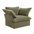 Modulares Cord-Ecksofa Olivgrün