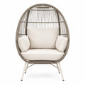 Outdoor-Ei-Stuhl Rattan Stahl Polyester Beige