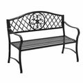 Gartenbank Stahl Schwarz 128x50x90 cm
