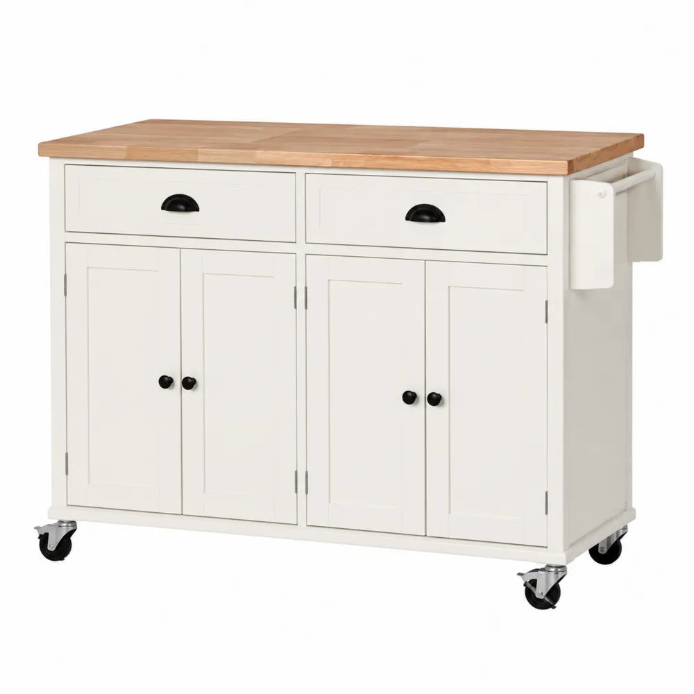 Rollwagen aus Holz mit MDF-Korpus und Eichenoberfläche